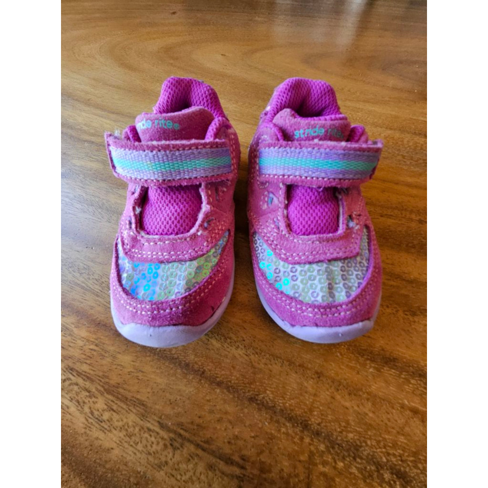 Stride Rite Pink Toddler Sneakers with Iridescent Accents